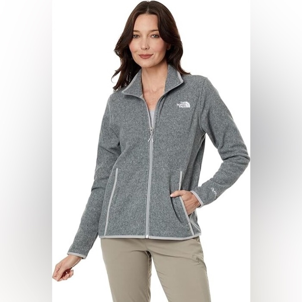 North Face Zip Up Jacket in Heather Gray